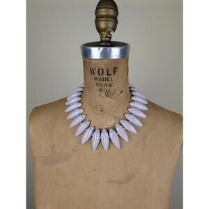 ceramic shell boho necklace